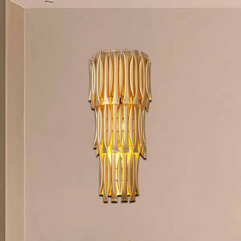 Traditional Style Gold Tiered Aluminum Sconce Light Fixture - 4/6 Lights Wall Mount Corridor