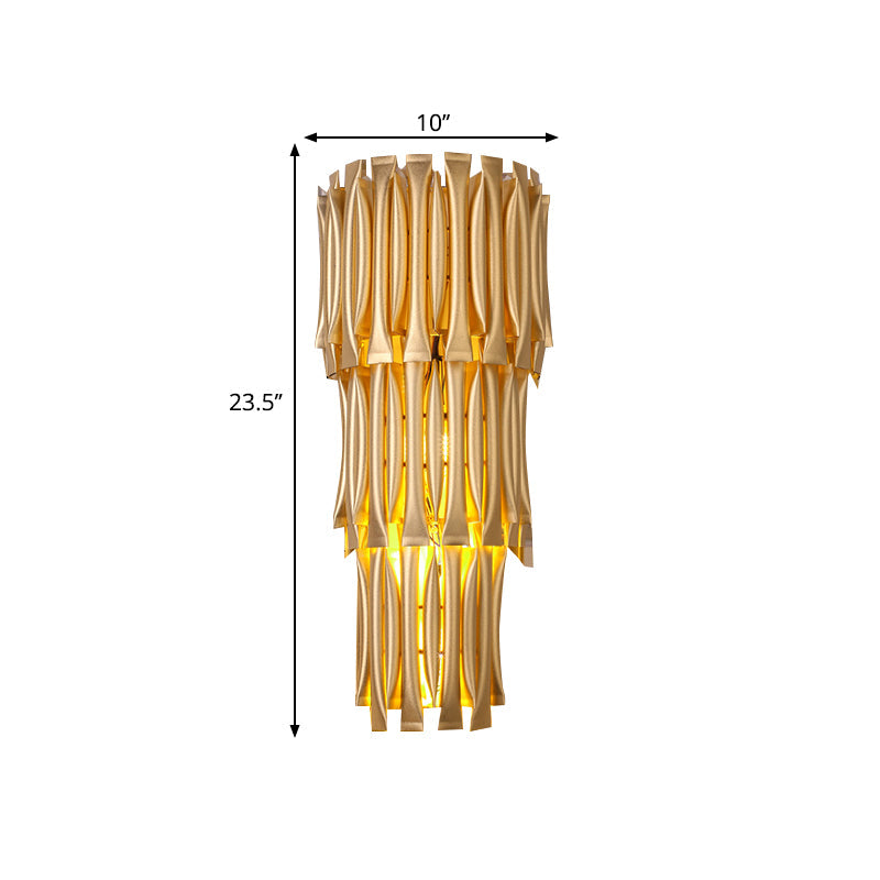 Traditional Style Gold Tiered Aluminum Sconce Light Fixture - 4/6 Lights Wall Mount Corridor