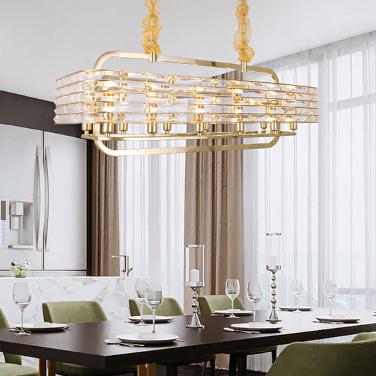 Modern Gold Crystal Pendant Light Fixture With 8 Heads For Living Room