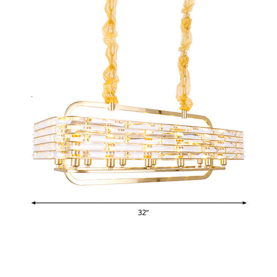 Modern Gold Crystal Pendant Light Fixture With 8 Heads For Living Room