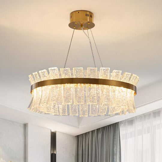 Modern Crystal Led Brass Chandelier For Living Room Ceiling