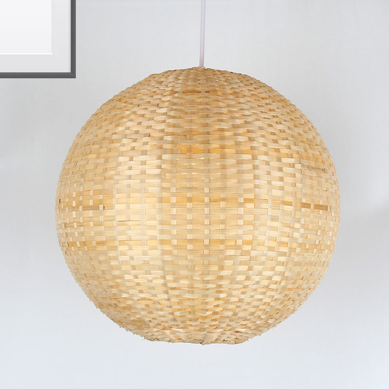 Sleek Bamboo Sphere Pendant Light Kit - 16"/19.5" Wide