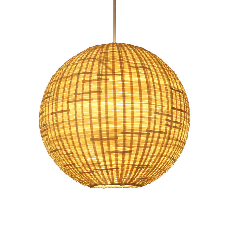 Sleek Bamboo Sphere Pendant Light Kit - 16"/19.5" Wide