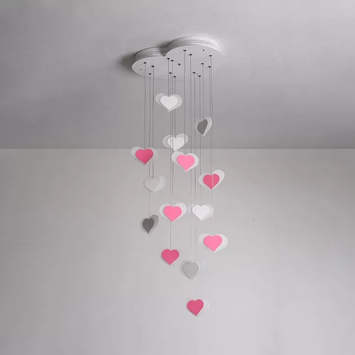 Romantic Acrylic Heart Pendant Lamp For Dining And Bedroom