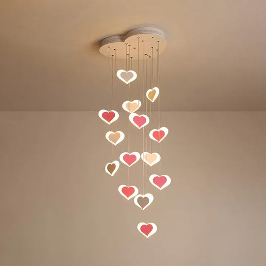 Romantic Acrylic Heart Pendant Lamp For Dining And Bedroom