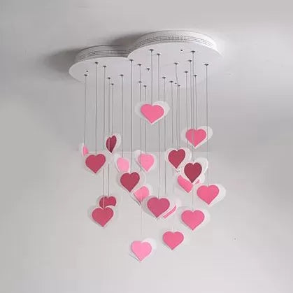 Modern Acrylic Heart Shaped Ceiling Pendant For Child Bedroom - Romantic Hanging Light