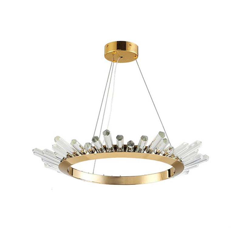 Modern Gold Metal Led Pendant Chandelier For Bedroom - 16/21.5/31.5 Wide