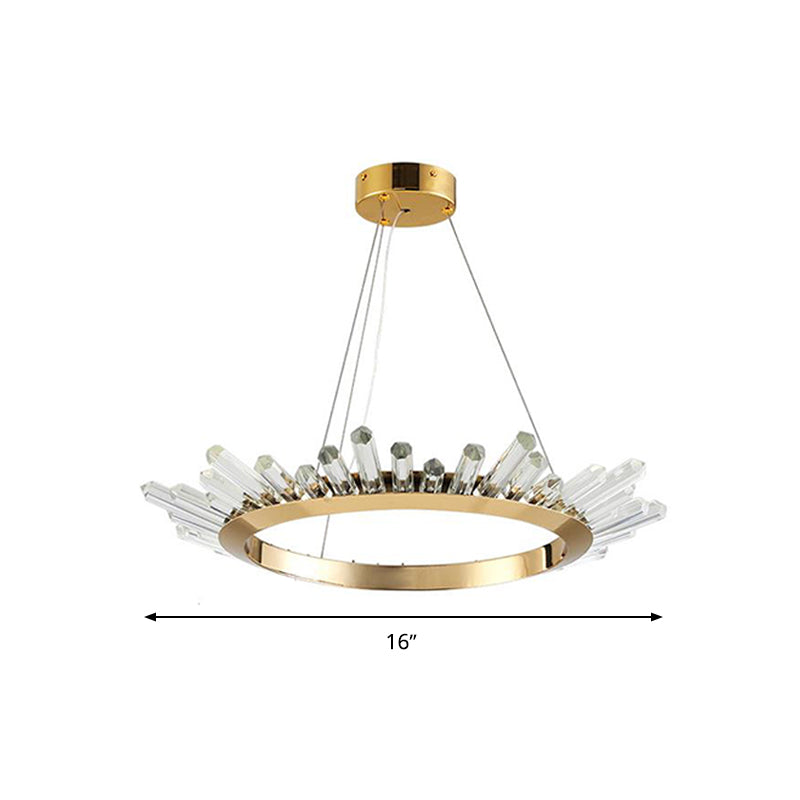 Modern Gold Metal Led Pendant Chandelier For Bedroom - 16/21.5/31.5 Wide