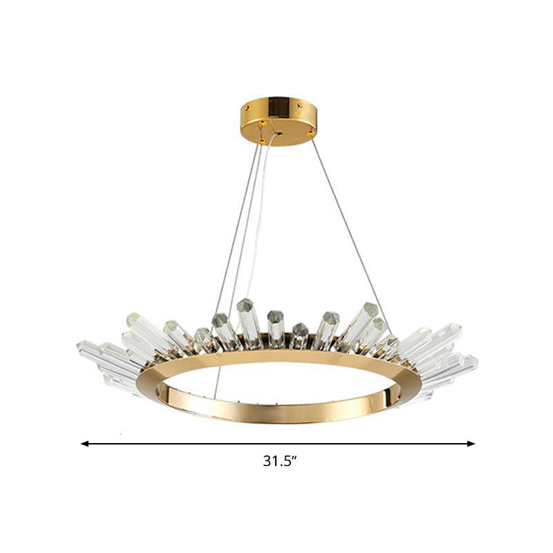 Modern Gold Metal Led Pendant Chandelier For Bedroom - 16/21.5/31.5 Wide