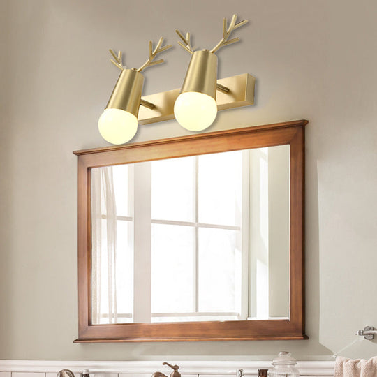 Globe Brass Wall Sconce Lighting For Traditional Bathroom Vanity - Metal 2/3-Head Design 2 /