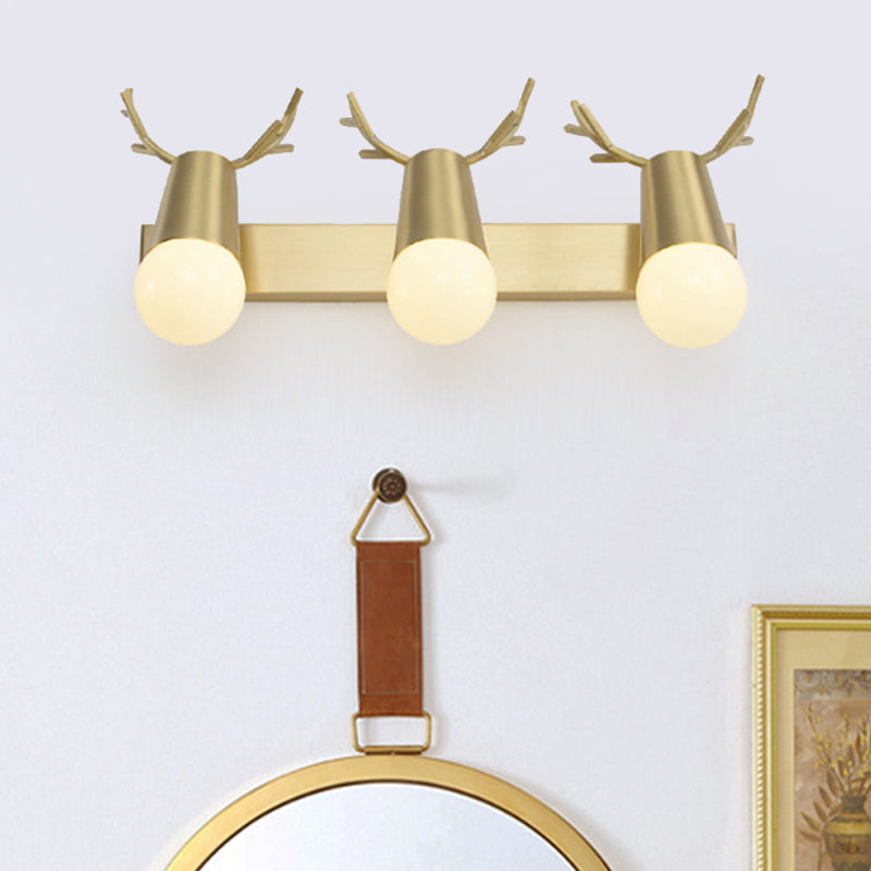 Globe Brass Wall Sconce Lighting For Traditional Bathroom Vanity - Metal 2/3-Head Design 3 /