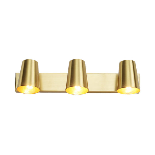 Traditional Brass Vanity Sconce For Bathroom - 1/2/3-Light Conical Wall Fixture