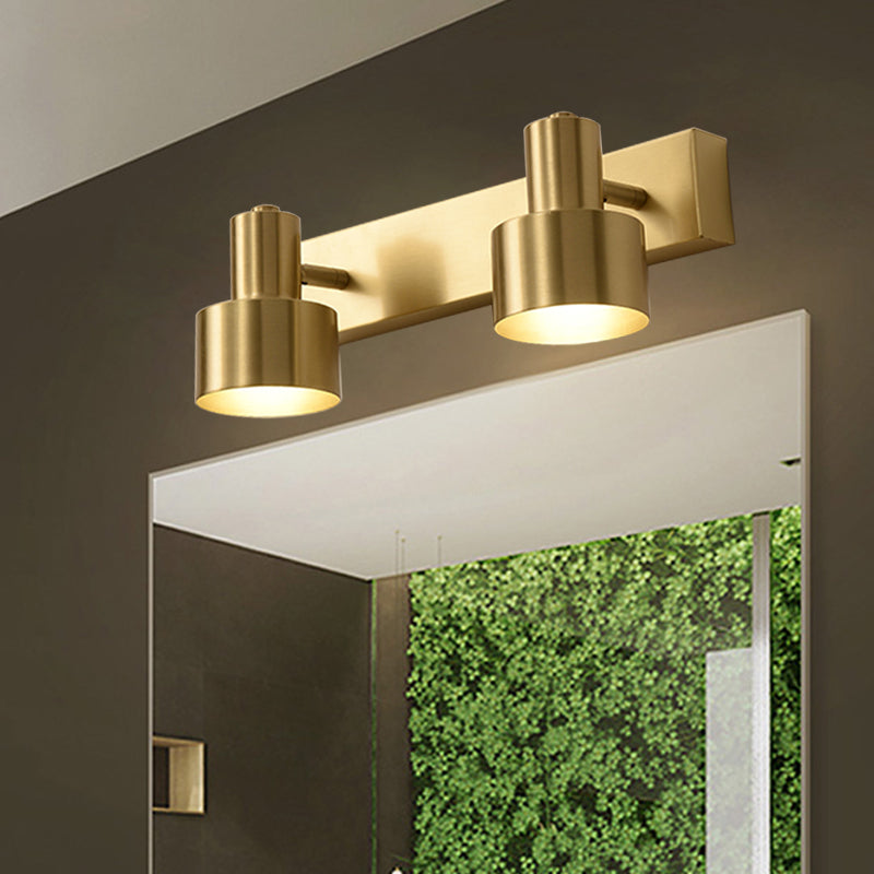 Brass Vanity Wall Light With Led Bulbs - Traditional Sconce Fixture For Bathroom 2 /