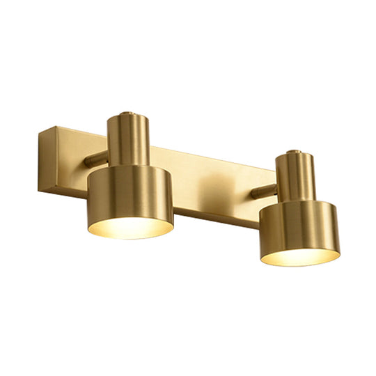 Brass Vanity Wall Light With Led Bulbs - Traditional Sconce Fixture For Bathroom