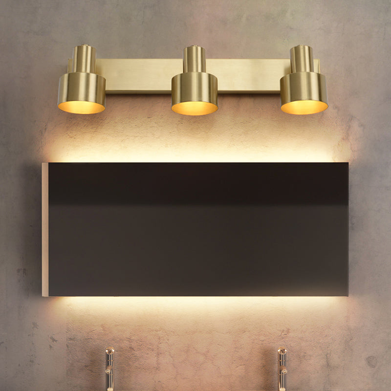 Brass Vanity Wall Light With Led Bulbs - Traditional Sconce Fixture For Bathroom