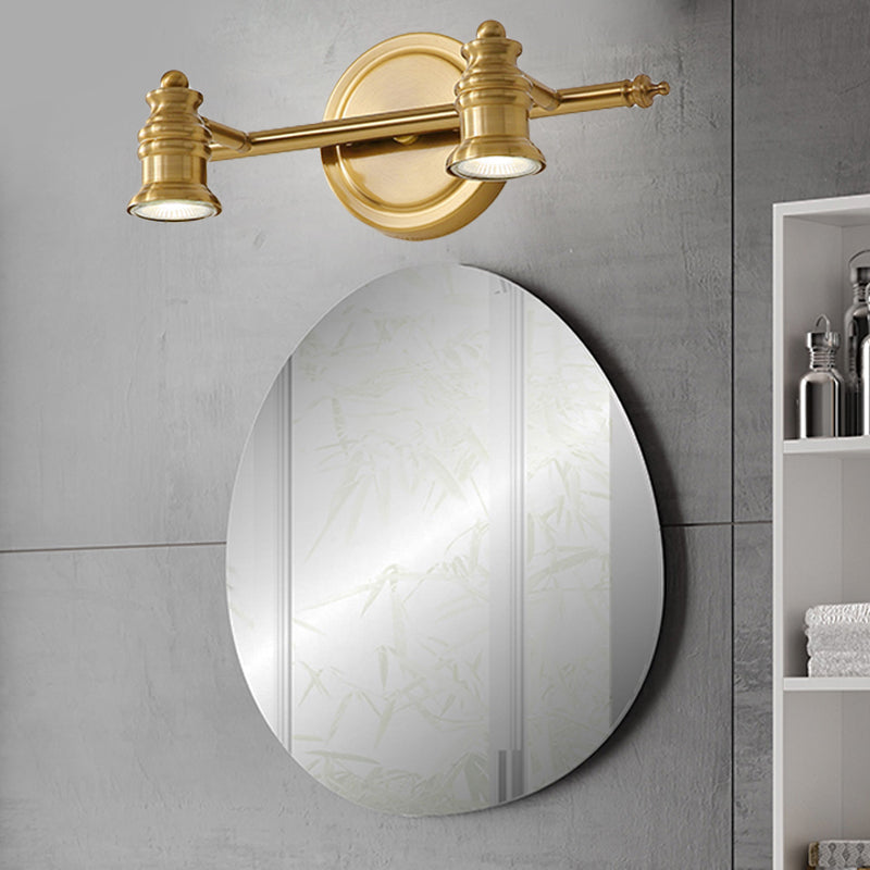 Traditional Metal Bathroom Vanity Sconce Light With 2/3/4-Bulb Wall Mount - Brass 2 /