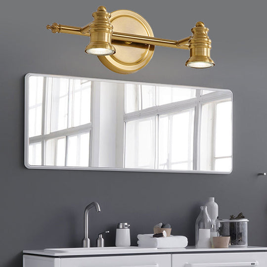 Traditional Metal Bathroom Vanity Sconce Light With 2/3/4-Bulb Wall Mount - Brass