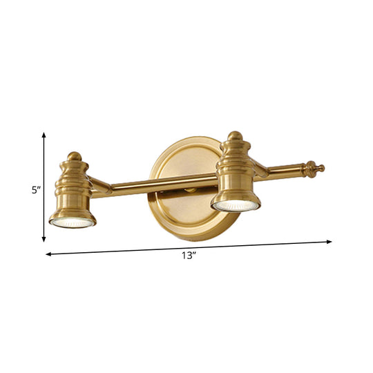 Traditional Metal Bathroom Vanity Sconce Light With 2/3/4-Bulb Wall Mount - Brass