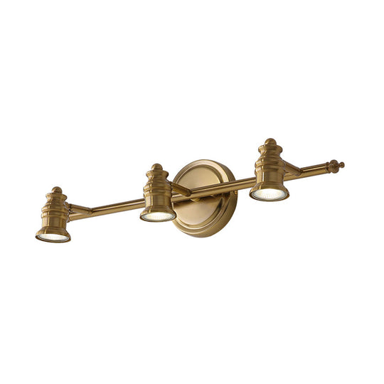 Traditional Metal Bathroom Vanity Sconce Light With 2/3/4-Bulb Wall Mount - Brass