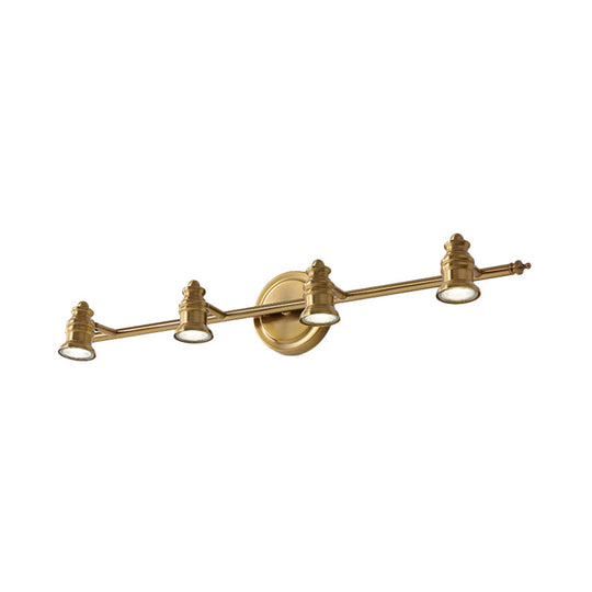 Traditional Metal Bathroom Vanity Sconce Light With 2/3/4-Bulb Wall Mount - Brass