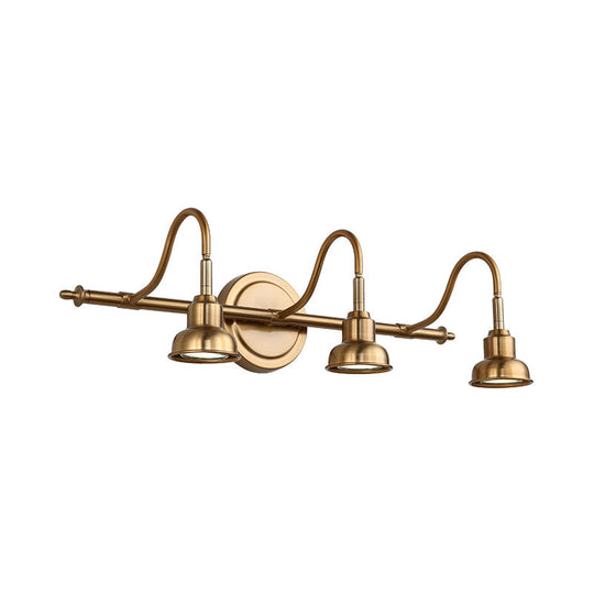 Brass Linear Led Vanity Sconce - Traditional 2/3/4-Light Bathroom Lighting