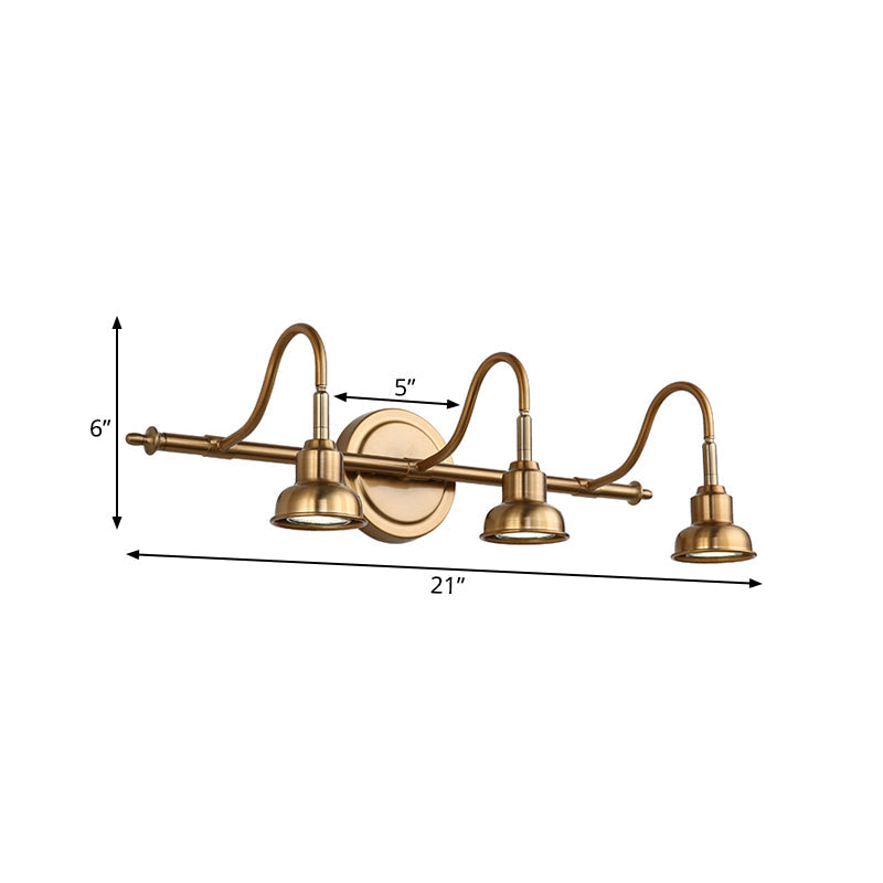 Brass Linear Led Vanity Sconce - Traditional 2/3/4-Light Bathroom Lighting