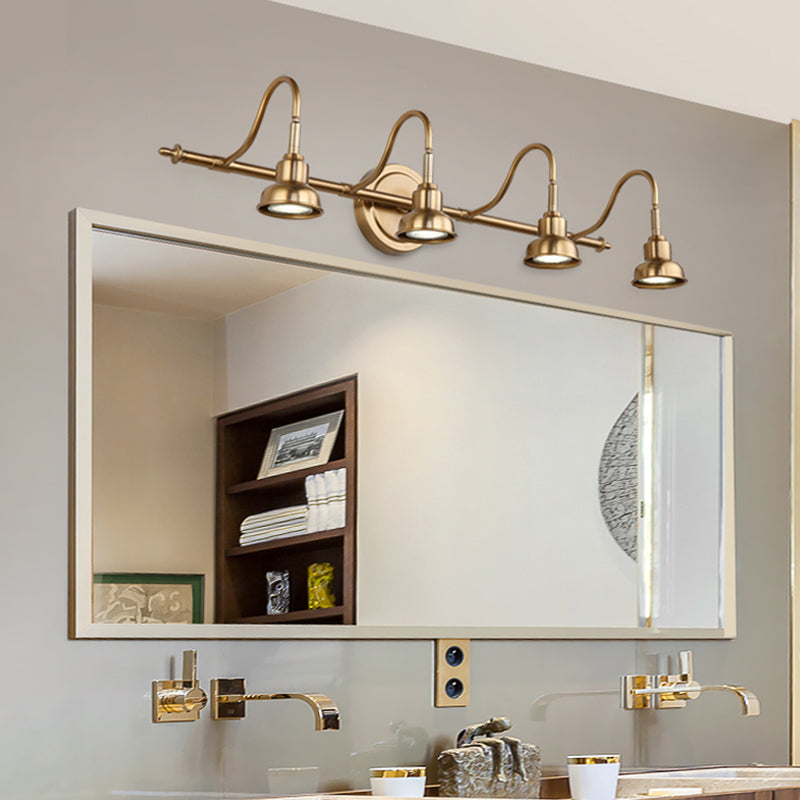 Brass Linear Led Vanity Sconce - Traditional 2/3/4-Light Bathroom Lighting