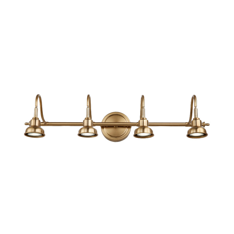 Brass Linear Led Vanity Sconce - Traditional 2/3/4-Light Bathroom Lighting