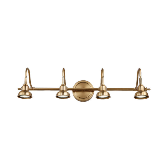 Brass Linear Led Vanity Sconce - Traditional 2/3/4-Light Bathroom Lighting