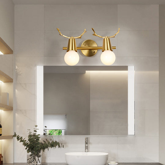 Traditional Global Vanity Wall Sconce In Brass - 1/2/3-Head Metal Light Fixture For Bathroom