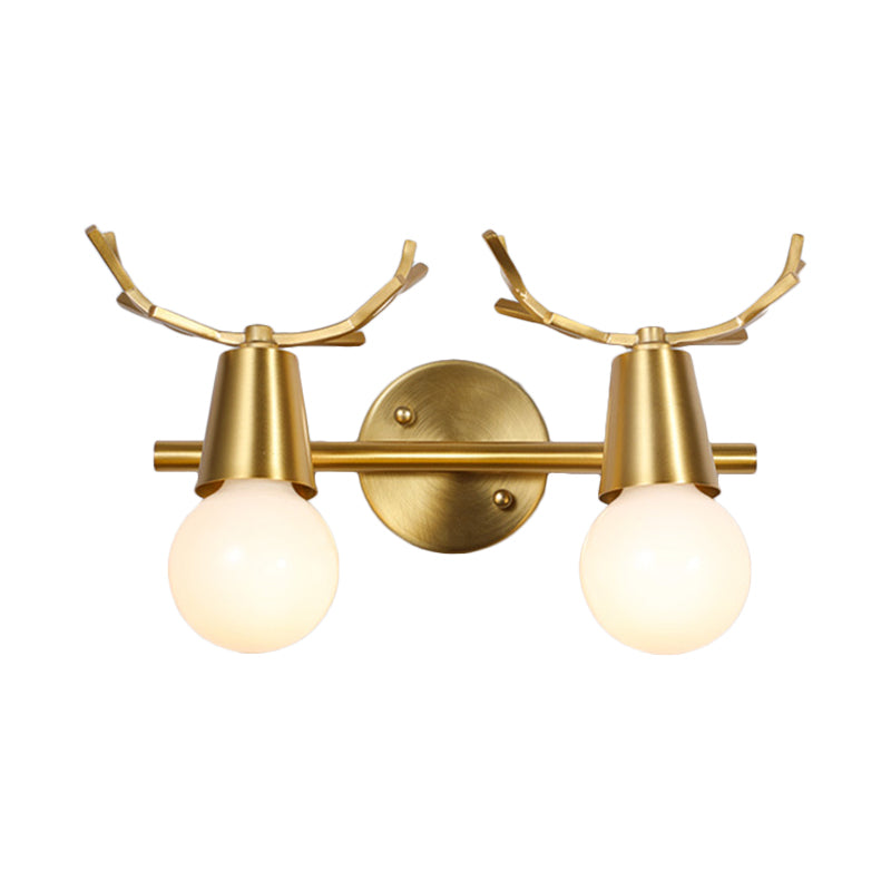 Traditional Global Vanity Wall Sconce In Brass - 1/2/3-Head Metal Light Fixture For Bathroom