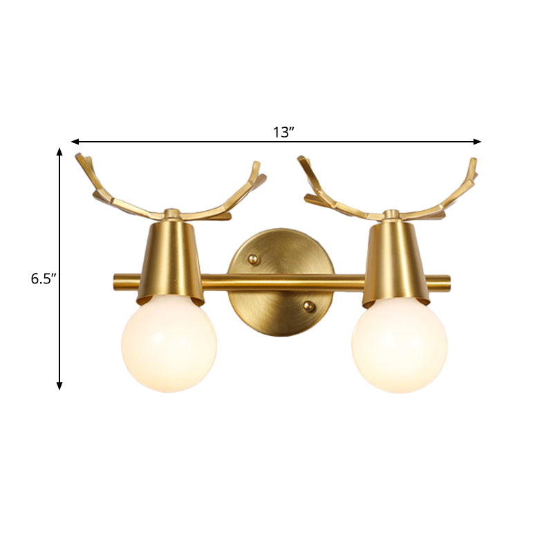 Traditional Global Vanity Wall Sconce In Brass - 1/2/3-Head Metal Light Fixture For Bathroom