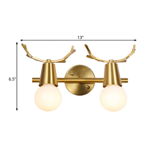 Traditional Global Vanity Wall Sconce In Brass - 1/2/3-Head Metal Light Fixture For Bathroom