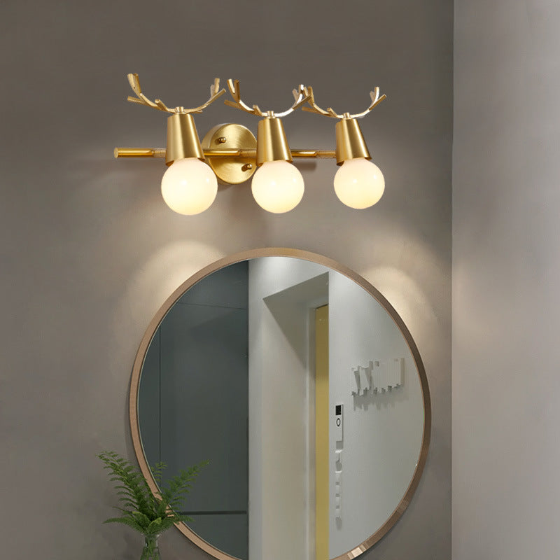 Traditional Global Vanity Wall Sconce In Brass - 1/2/3-Head Metal Light Fixture For Bathroom