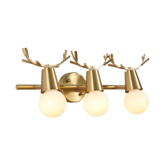 Traditional Global Vanity Wall Sconce In Brass - 1/2/3-Head Metal Light Fixture For Bathroom