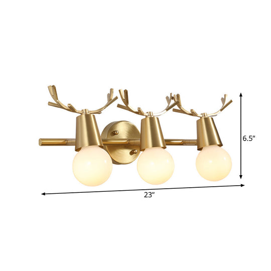 Traditional Global Vanity Wall Sconce In Brass - 1/2/3-Head Metal Light Fixture For Bathroom