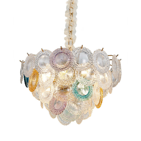 Modern Cut Crystal Conical Chandelier Pendant Light With 12 Bulbs Brass Suspension - 20.5/25.5 Wide