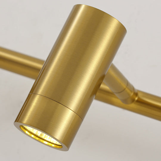 Led Tube Vanity Lamp: Traditional Brass Metal Wall Sconce For Bathroom - 2/3/4 Lights