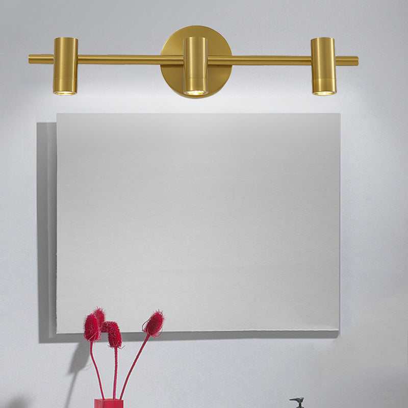 Led Tube Vanity Lamp: Traditional Brass Metal Wall Sconce For Bathroom - 2/3/4 Lights 3 /