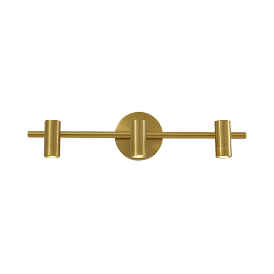 Led Tube Vanity Lamp: Traditional Brass Metal Wall Sconce For Bathroom - 2/3/4 Lights