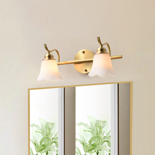 Traditional Metal Bathroom Vanity Light With 2/3 Bulbs - Led Brass Sconce Lighting 2 /