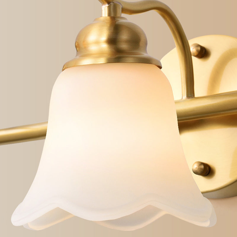 Traditional Metal Bathroom Vanity Light With 2/3 Bulbs - Led Brass Sconce Lighting