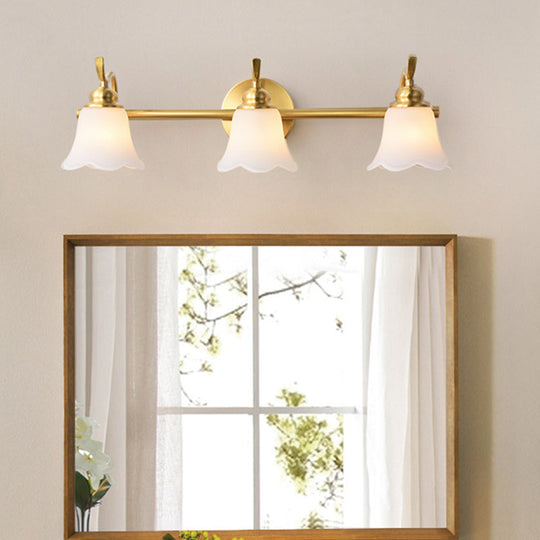 Traditional Metal Bathroom Vanity Light With 2/3 Bulbs - Led Brass Sconce Lighting