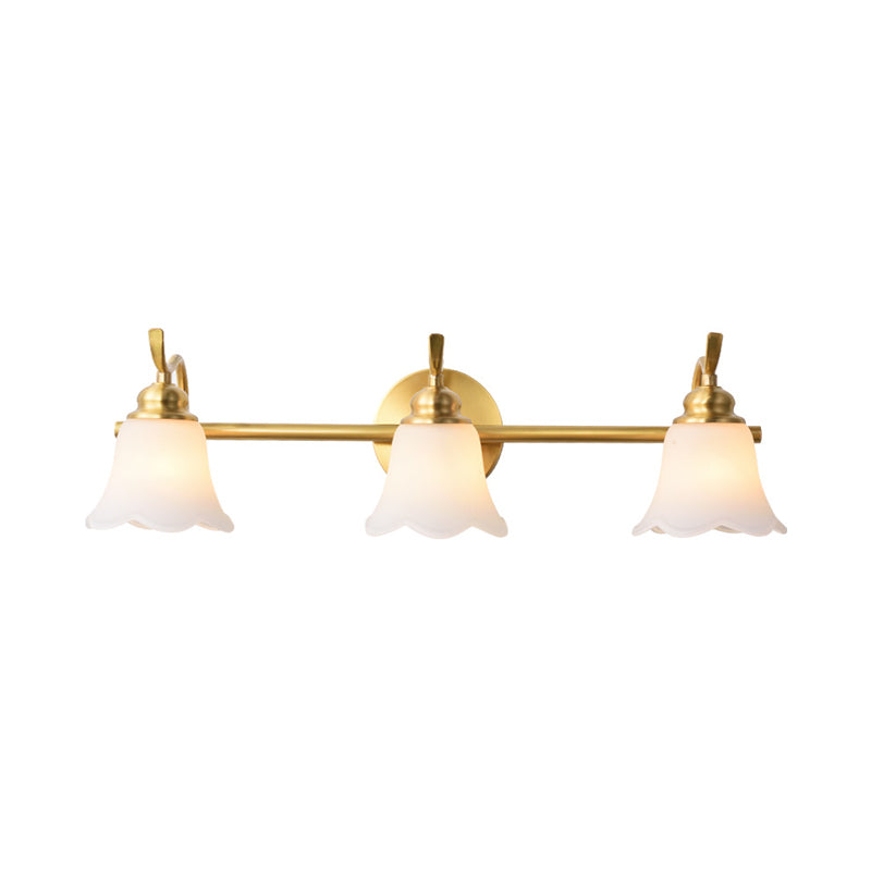 Traditional Metal Bathroom Vanity Light With 2/3 Bulbs - Led Brass Sconce Lighting