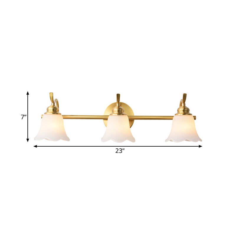 Traditional Metal Bathroom Vanity Light With 2/3 Bulbs - Led Brass Sconce Lighting