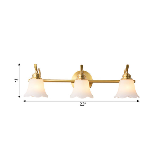 Traditional Metal Bathroom Vanity Light With 2/3 Bulbs - Led Brass Sconce Lighting