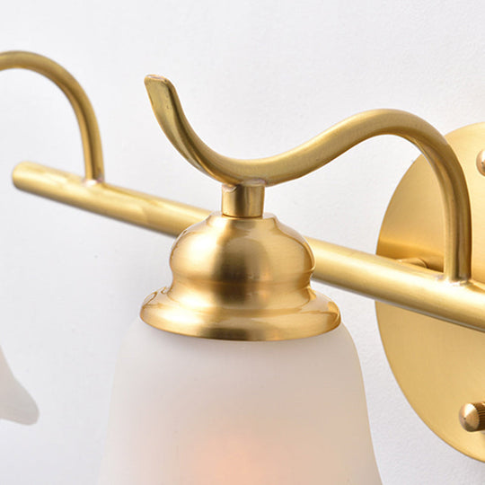 Traditional Metal Bathroom Vanity Light With 2/3 Bulbs - Led Brass Sconce Lighting