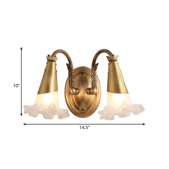 Bloom Brass Wall Light Fixture For Bathroom - 2/3 Traditional Vanity Head