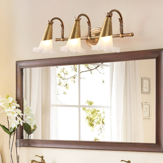 Bloom Brass Wall Light Fixture For Bathroom - 2/3 Traditional Vanity Head