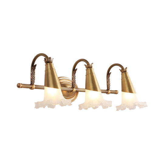 Bloom Brass Wall Light Fixture For Bathroom - 2/3 Traditional Vanity Head